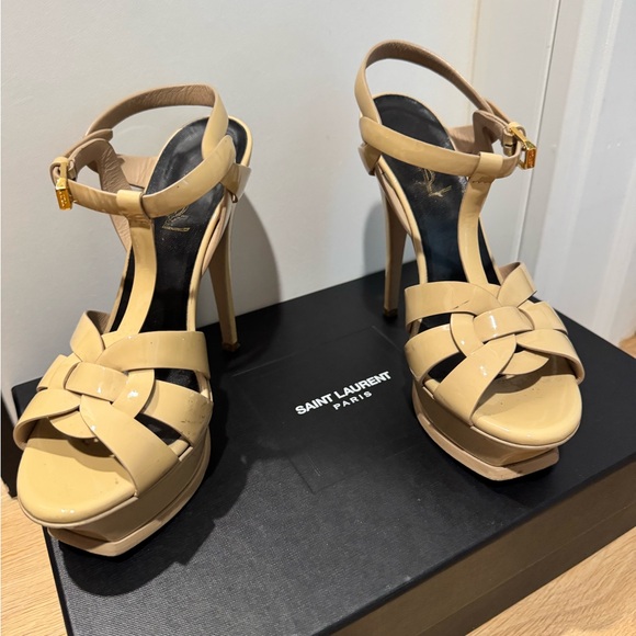Saint Laurent Beige TRIBUTE Heels size 5.5 ysl - Picture 1 of 7